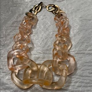 Chunky Gold and Cream Chain Necklace